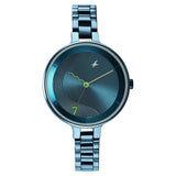 NR6265QM01 Fastrack Analog Blue Dial Metal Strap Watch for Girls