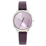NR6267SL01  Analog Purple Dial Leather Strap Watch for Girls