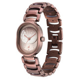 NR6274QM01 Analog Brown Dial Metal Strap Watch for Girls