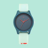 NR68023PP03W Analog Blue Dial Silicone Strap Watch for Girls