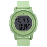NR68027PP01  Digital Dial Green Silicone Strap Watch for Girls