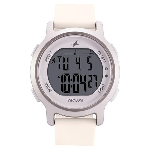 NR68027PP04 Beige Silicone Strap Watch for Girls