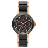 NT90089KD02 - Titan Quartz Black Dial Ceramic Strap Watch