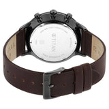 NU90134QL01 - Titan Green Dial Leather Strap Watch
