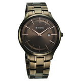 90142QM07 -  Titan Clasique Slim Brown Dial Watch