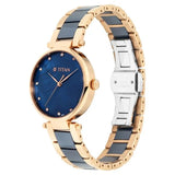 NQ95061WD05 - Titan Blue Dial Ceramic Strap Watch