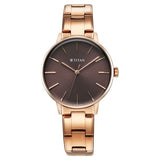 NU95248WM01 - Titan TGIF Brown Dial Rose Gold Watch