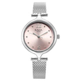 NT95268SM01 - Titan Raga Showstopper Quartz Analog Pink Dial Silver Metal Strap Watch