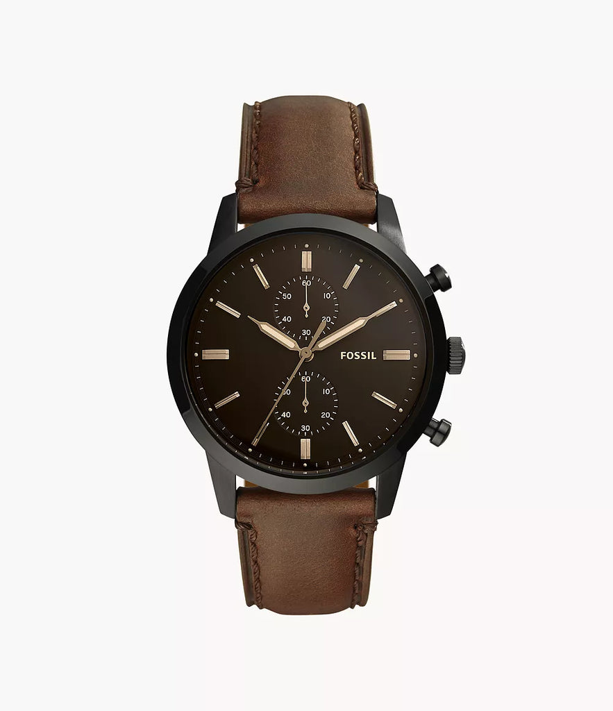 Fossil Buy FS5437I Townsman 44 mm Chronograph Brown Leather Watch Bharat Time Style