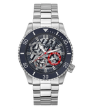 GUESS-SILVER TONE CASE SILVER TONE STAINLESS STEEL WATCH-GW0488G1
