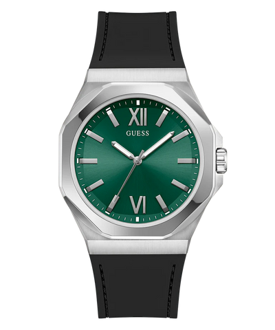 GW0850G1 GUESS Mens Black Silver Tone Analog Watch