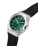 GW0850G1 GUESS Mens Black Silver Tone Analog Watch