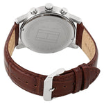 NETH1791400 Tommy Hilfiger Quartz Multifunction Silver Dial Leather Strap Watch for Men