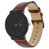 NETH1791461 Tommy Hilfiger Quartz Analog Black Dial Leather Strap Watch for Men