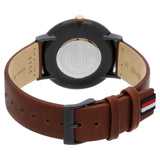 NETH1791461 Tommy Hilfiger Quartz Analog Black Dial Leather Strap Watch for Men