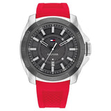 TH1792135 - Tommy Hilfiger  Grey Dial Red Silicone Strap Watch for Men
