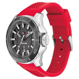 TH1792135 - Tommy Hilfiger  Grey Dial Red Silicone Strap Watch for Men
