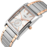 TIMEX Silver Tone Rectangle Dial Analog Men's Watch - TW000L525