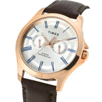 TW000X128 Timex Men Analog Silver Round Brass Dial Watch