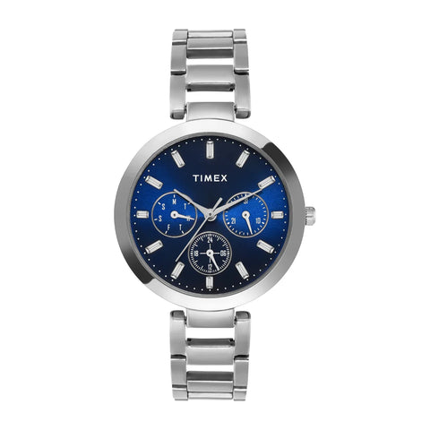 TW000X247 Timex Women Blue Round Multifunction Dial Watch