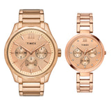 TW00PR266 Timex Empera Pairs Rose Gold Dial Round Case Multifunction Function Watch