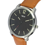 TW039HG09 Helix By Timex Black Round Analog Leather Watch Men