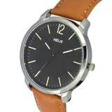 TW039HG09 Helix By Timex Black Round Analog Leather Watch Men
