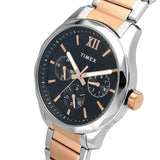 TW0TG7617 Timex Men Multifunction Black Round Brass Dial Watch