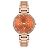 TWEL18701 Timex Cosmic Awe Women Multifunction Round Dial Orange Watch