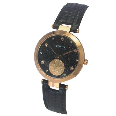 Timex Women Black Round Dial Analog Watch - TWEL19203