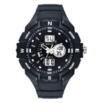 TWESK4600T Helix Men Black Round Dial Quartz Analog-Digital Watch