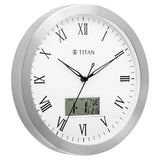 NBW0021MC02 Titan Metallic Anadigi Wall Clock White Dial Silent Sweep Technology