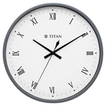 NCW0043PA05A Titan 29.5 cm White Wall Clock: Silent Sweep Technology for Tranquil Living