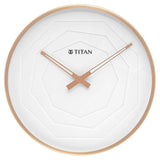 W0078MA02 Titan Metallic Wall Clock with rose Gold Frame and Multi-layered White Dial