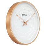 W0078MA02 Titan Metallic Wall Clock with rose Gold Frame and Multi-layered White Dial