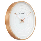 W0078MA02 Titan Metallic Wall Clock with rose Gold Frame and Multi-layered White Dial