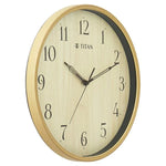 NSW0080PA01 Titan Contemporary Wall Clock Quartz Analog Light Brown Dial