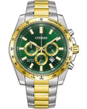 AN8234-58X - Citizen  Men  Green Dial Stainless Steel Watch