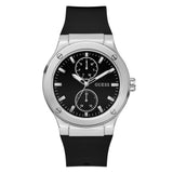 GW0491G3 - GUESS Mens Black Silver Tone Multi-function Watch
