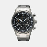 SSB447P1 Seiko Dress Quartz Men Black Dail Chronograph Stainless Steel Watch