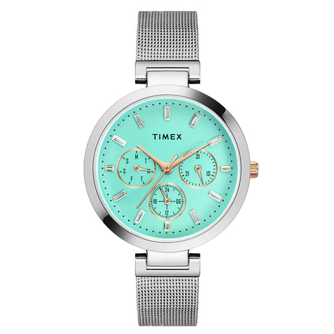 Timex Blue Dial Round Case Multifunction Function Watch -TW000X241