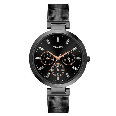 TW000X243 TIMEX MULTIFUNCTION WOMEN'S BLACK DIAL