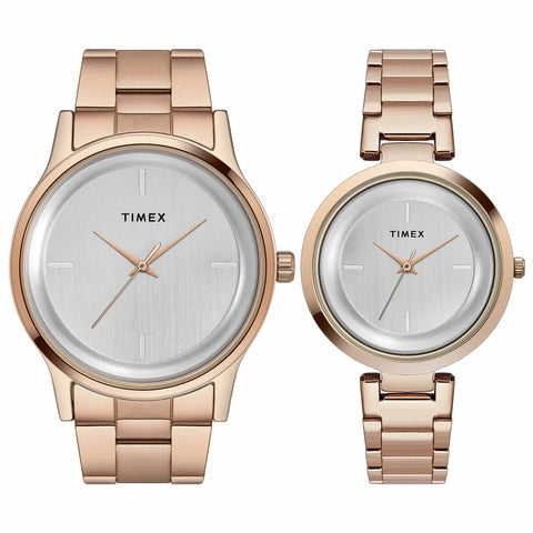 TW00PR294 Timex  Pair's Analog Silver Dial Coloured Quartz Watch,
