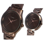 TW00PR295 Timex Premium Quality 3 Hands Pair's Analog Brown Dial Coloured Quartz Watch
