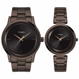 TW00PR295 Timex Premium Quality 3 Hands Pair's Analog Brown Dial Coloured Quartz Watch