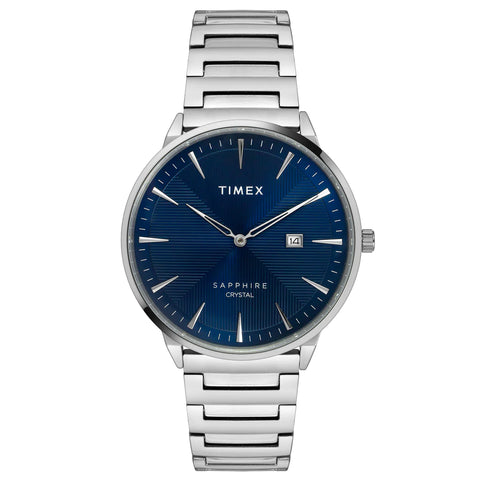 Timex Fashion Men's Blue Dial Round Case 2 Hands+Date Function Watch -TWEG21903