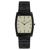 Titan Edge Champagne Tonneau Dial Stainless Steel Strap Analog Watches For Men NH1044NM02A - Bharat Time Style
