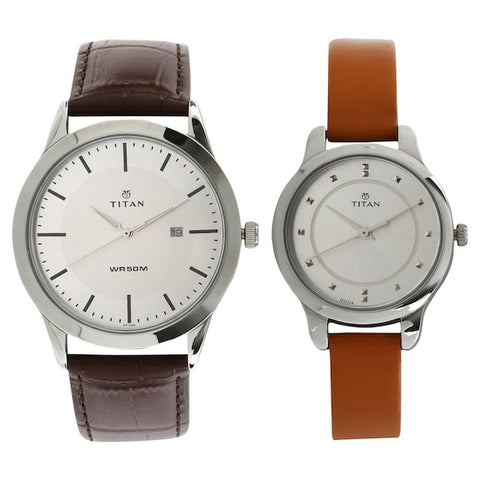 Titan Modern Bandhan Analog Silver Dial Unisex's Watch - 15842481SL01