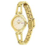 TITAN White Dial Golden Stainless Steel Strap Watch - 2345YM01