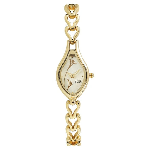 TITAN Raga Champagne Dial Metal Strap Watch - 2457YM02